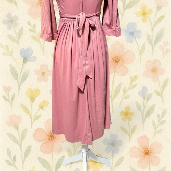 Vintage 70s Young Edwardian Pink Prairie Maxi Dress - Picture 5 of 8
